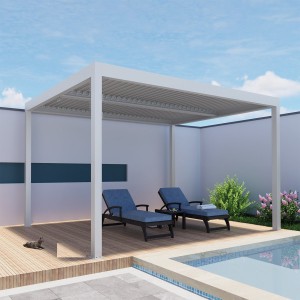 Pergola 3x4 m za terasu bioklimatska 10x10 bijela