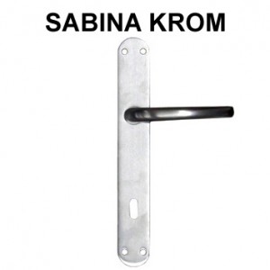 Kvaka za vrata krom satin sa štitom za cilindar 