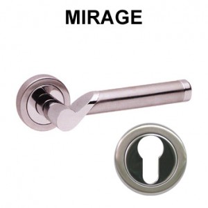 Kvaka krom/inox satinirani MIRAGE rozeta za ključ